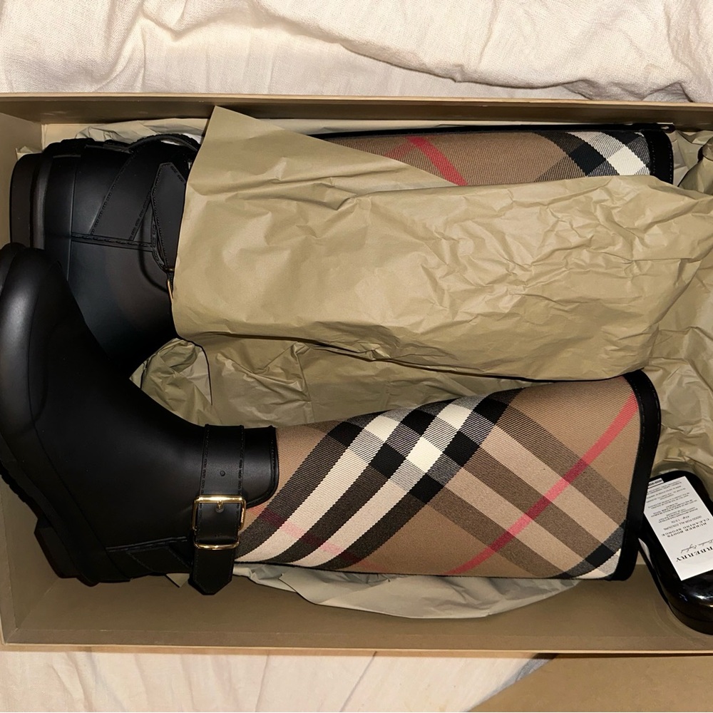 Burberry Plaid Rain Boots